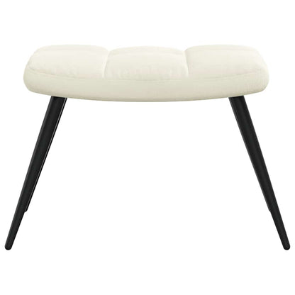 Poltrona Relax con Poggiapiedi Bianco Crema in Velluto - homemem39