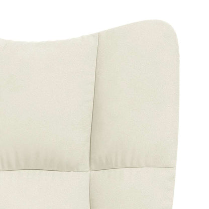 Poltrona Relax con Poggiapiedi Bianco Crema in Velluto - homemem39