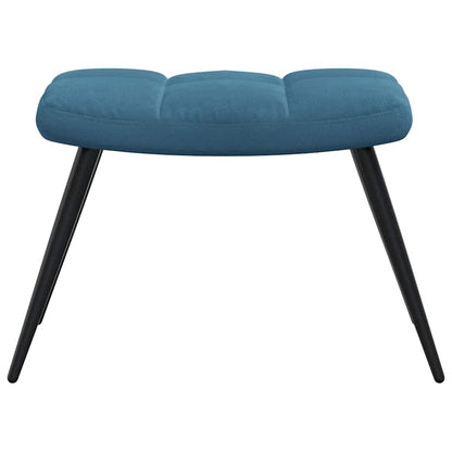 Poltrona Relax con Poggiapiedi Blu in Velluto - homemem39