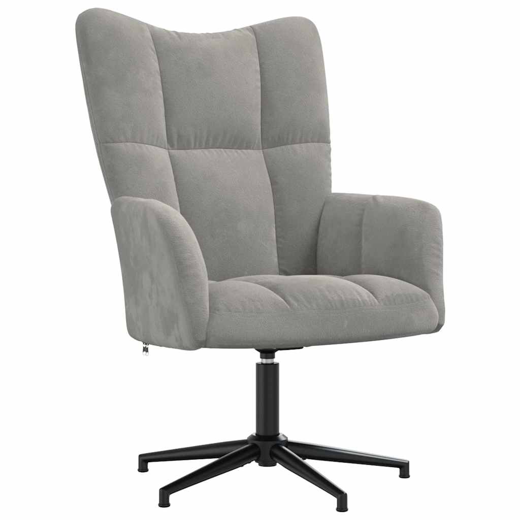 Sedia Relax Grigio Chiaro in Velluto | homemem39