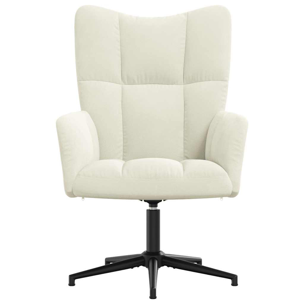 Sedia Relax Bianco Crema Velluto