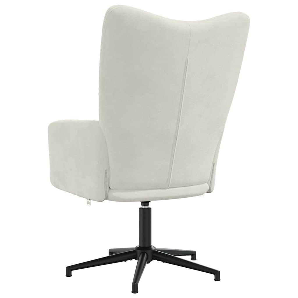 Sedia Relax Bianco Crema Velluto