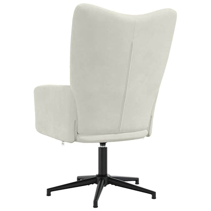 Sedia Relax Bianco Crema Velluto