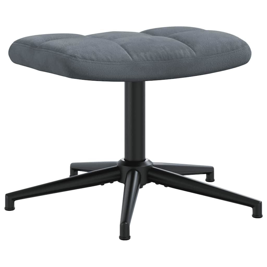 Sedia Relax con Poggiapiedi Grigio Scuro in Velluto - homemem39