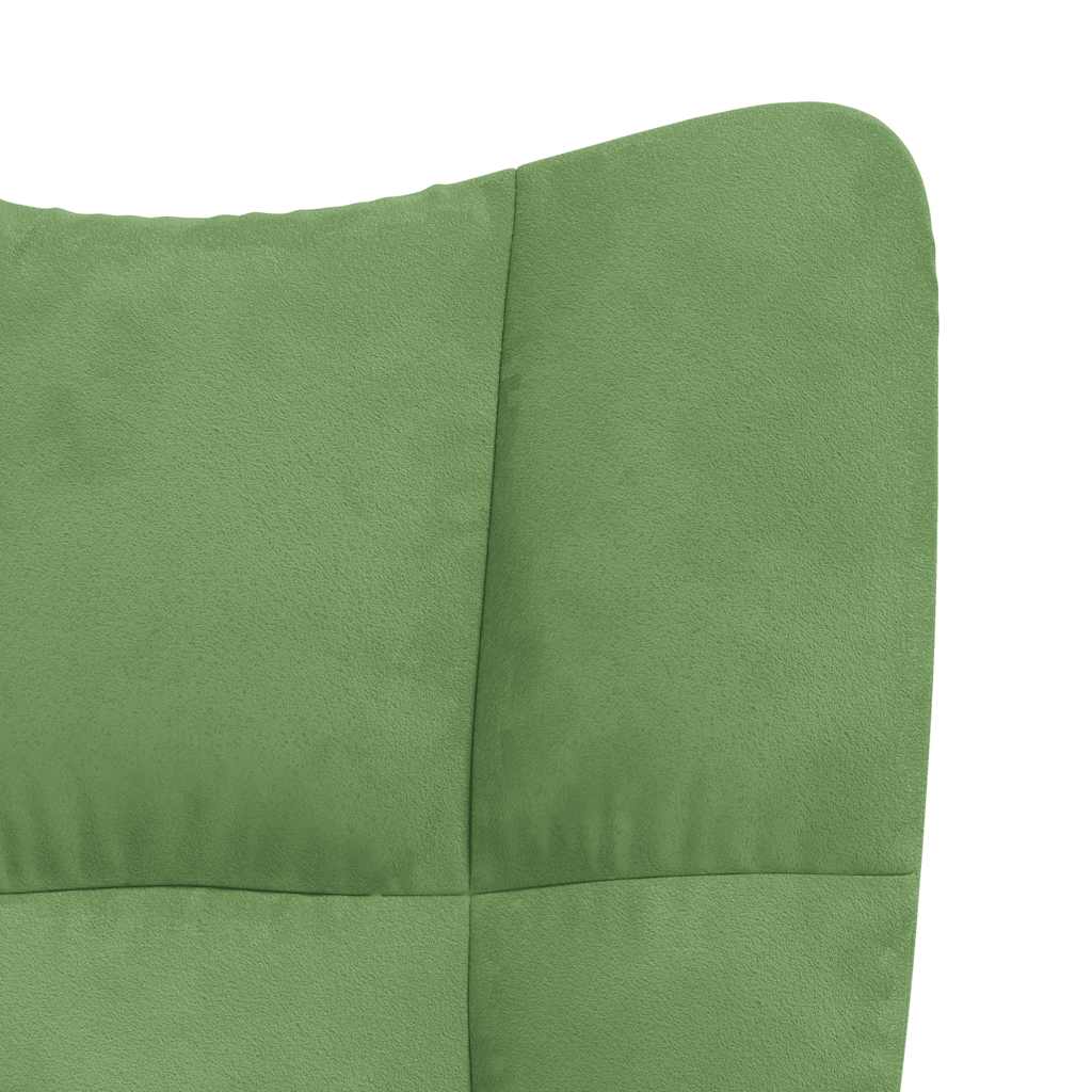 Poltrona Relax con Poggiapiedi Verde Chiaro in Velluto | homemem39