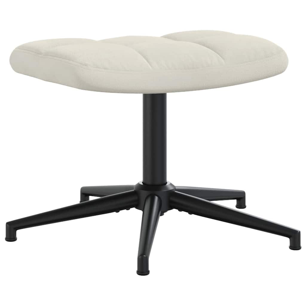 Poltrona Relax con Poggiapiedi Bianco Crema in Velluto