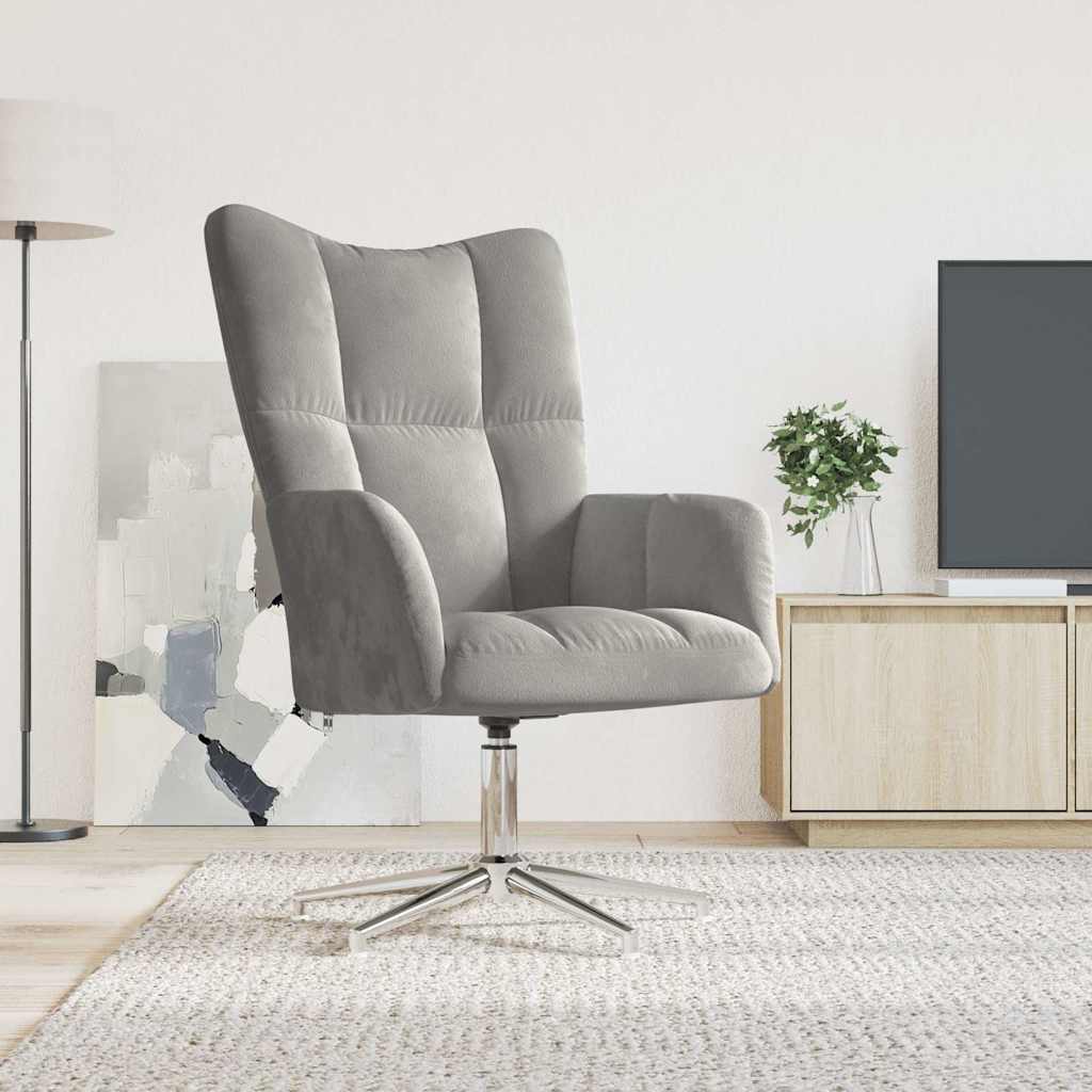 Sedia Relax Grigio Chiaro in Velluto | homemem39