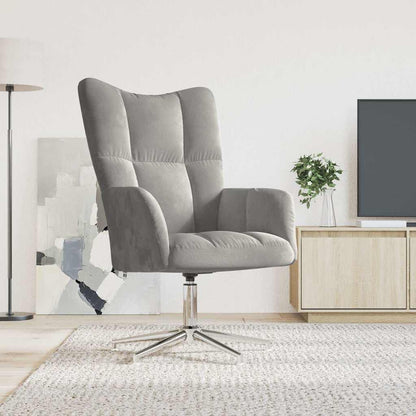 Sedia Relax Grigio Chiaro in Velluto | homemem39