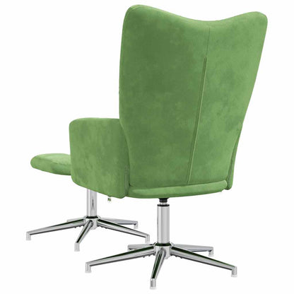 Poltrona Relax con Poggiapiedi Verde Chiaro in Velluto | homemem39
