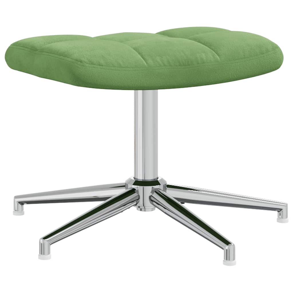Poltrona Relax con Poggiapiedi Verde Chiaro in Velluto | homemem39