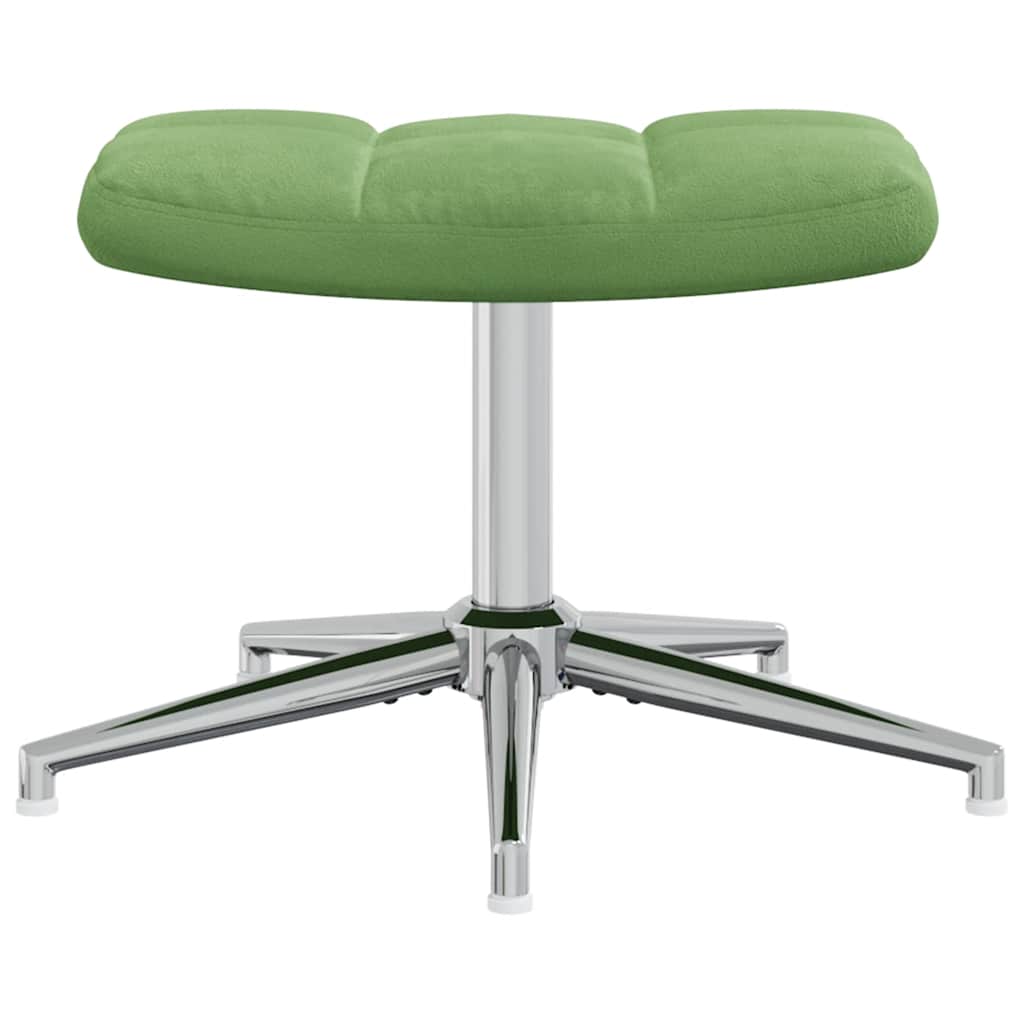 Poltrona Relax con Poggiapiedi Verde Chiaro in Velluto | homemem39
