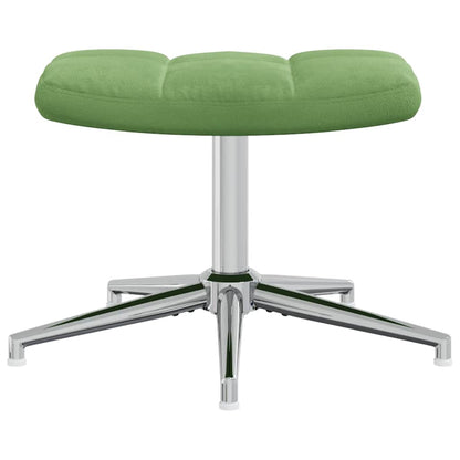 Poltrona Relax con Poggiapiedi Verde Chiaro in Velluto | homemem39