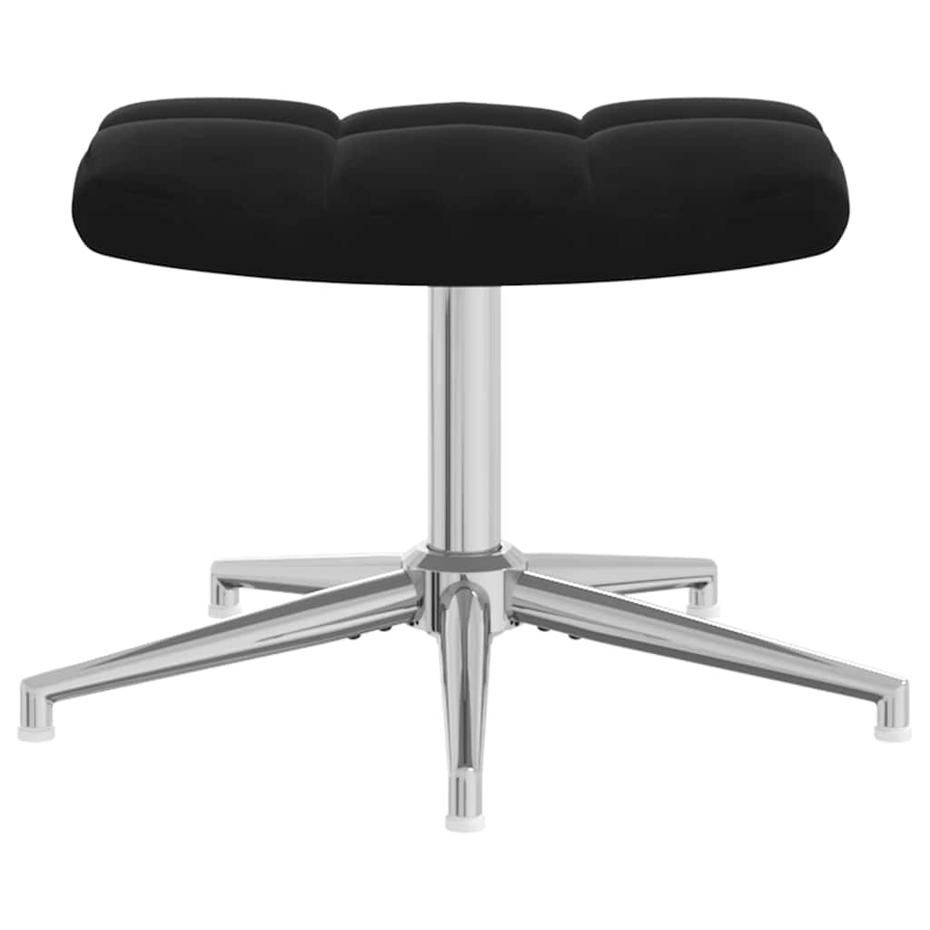 Poltrona Relax con Poggiapiedi Nero in Velluto - homemem39