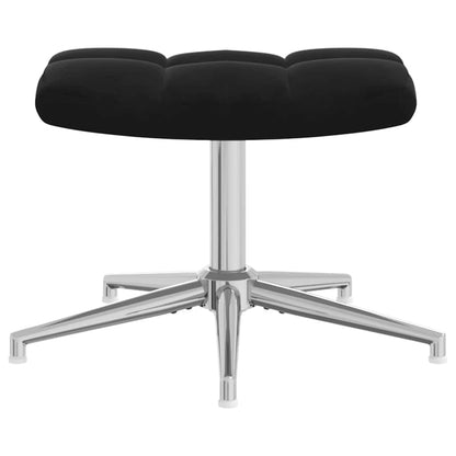 Poltrona Relax con Poggiapiedi Nero in Velluto - homemem39