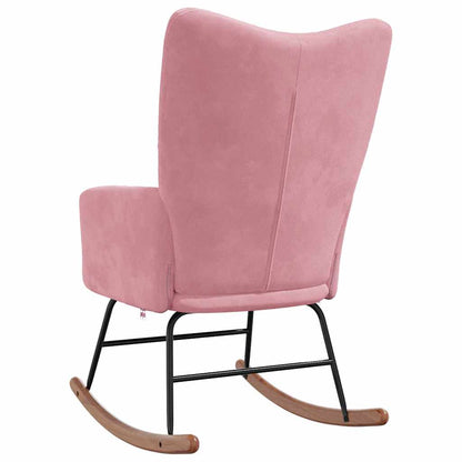 Sedia a Dondolo Rosa in Velluto