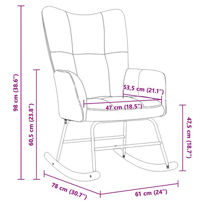 Sedia a Dondolo Rosso Vino in Velluto