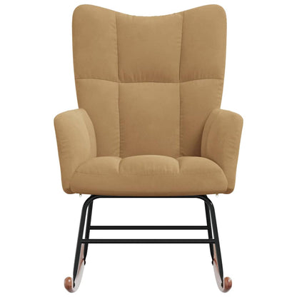 Sedia a Dondolo Marrone in Velluto