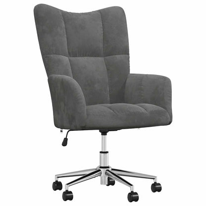 Sedia Relax Grigio Scuro in Velluto | homemem39