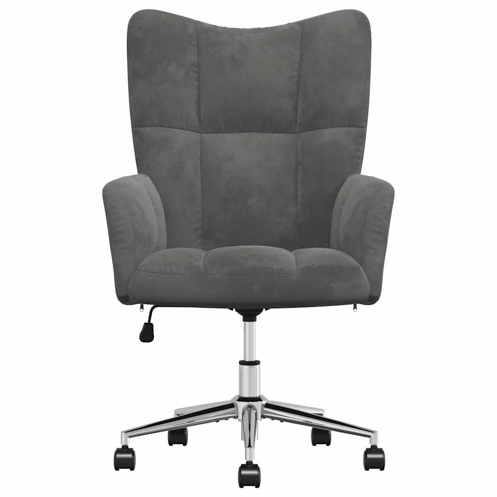 Sedia Relax Grigio Scuro in Velluto | homemem39