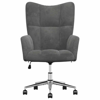 Sedia Relax Grigio Scuro in Velluto | homemem39