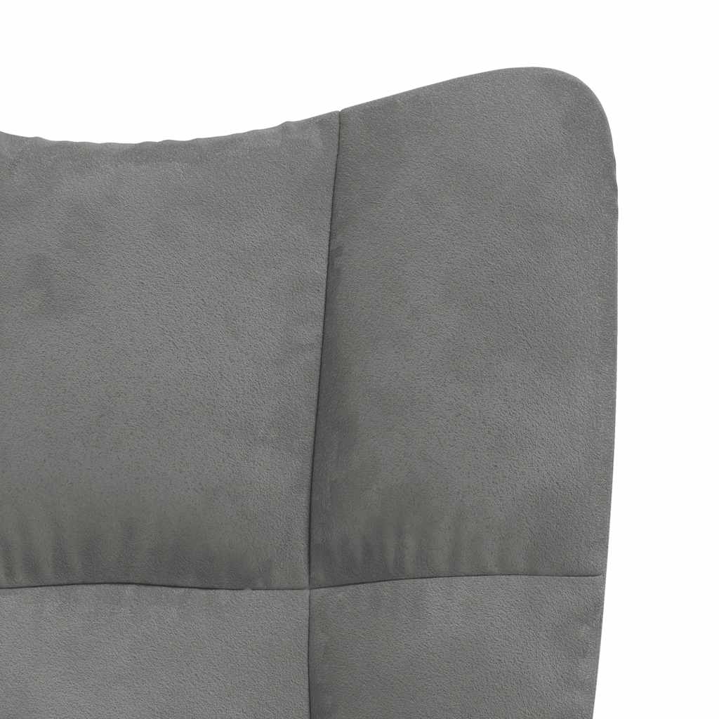 Sedia Relax Grigio Scuro in Velluto | homemem39