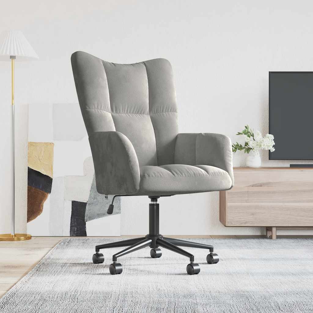 Sedia Relax Grigio Chiaro in Velluto | homemem39