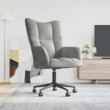 Sedia Relax Grigio Chiaro in Velluto | homemem39