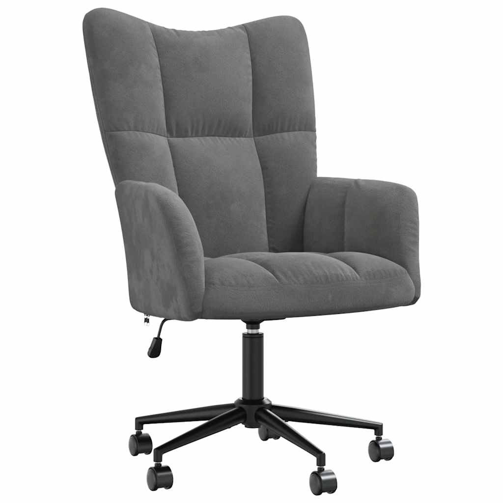 Sedia Relax Grigio Scuro in Velluto | homemem39