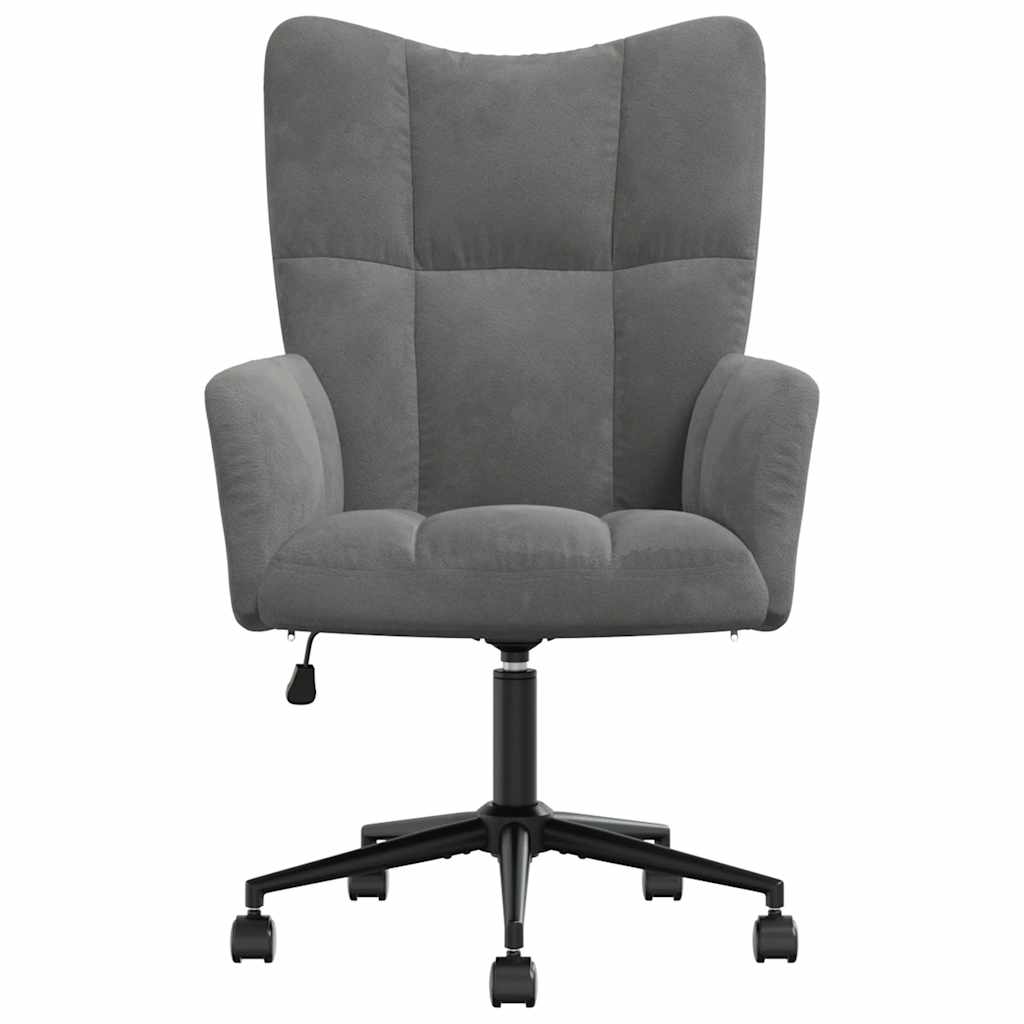 Sedia Relax Grigio Scuro in Velluto | homemem39