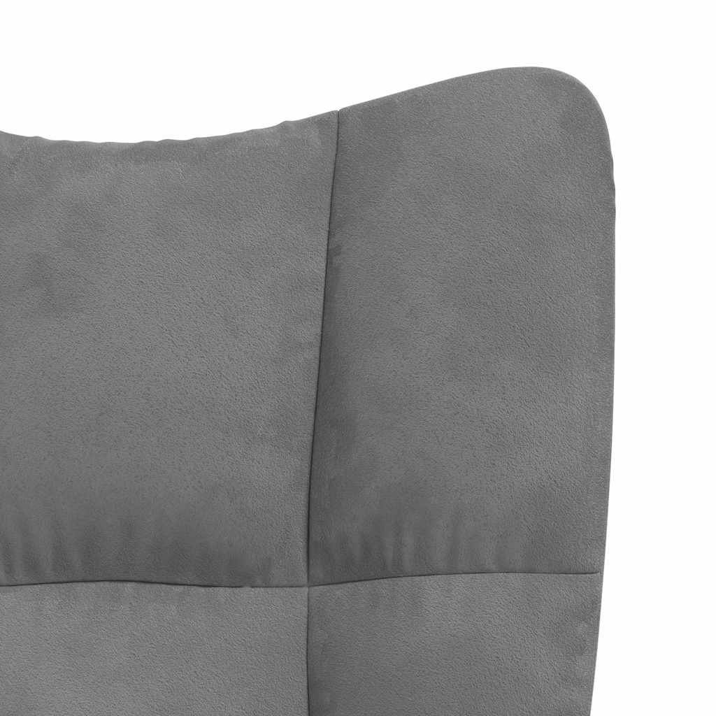 Sedia Relax Grigio Scuro in Velluto | homemem39
