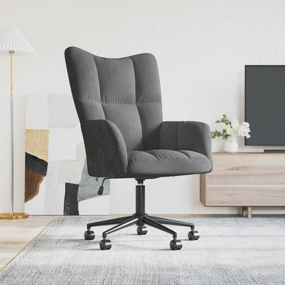 Sedia Relax Grigio Scuro in Velluto | homemem39