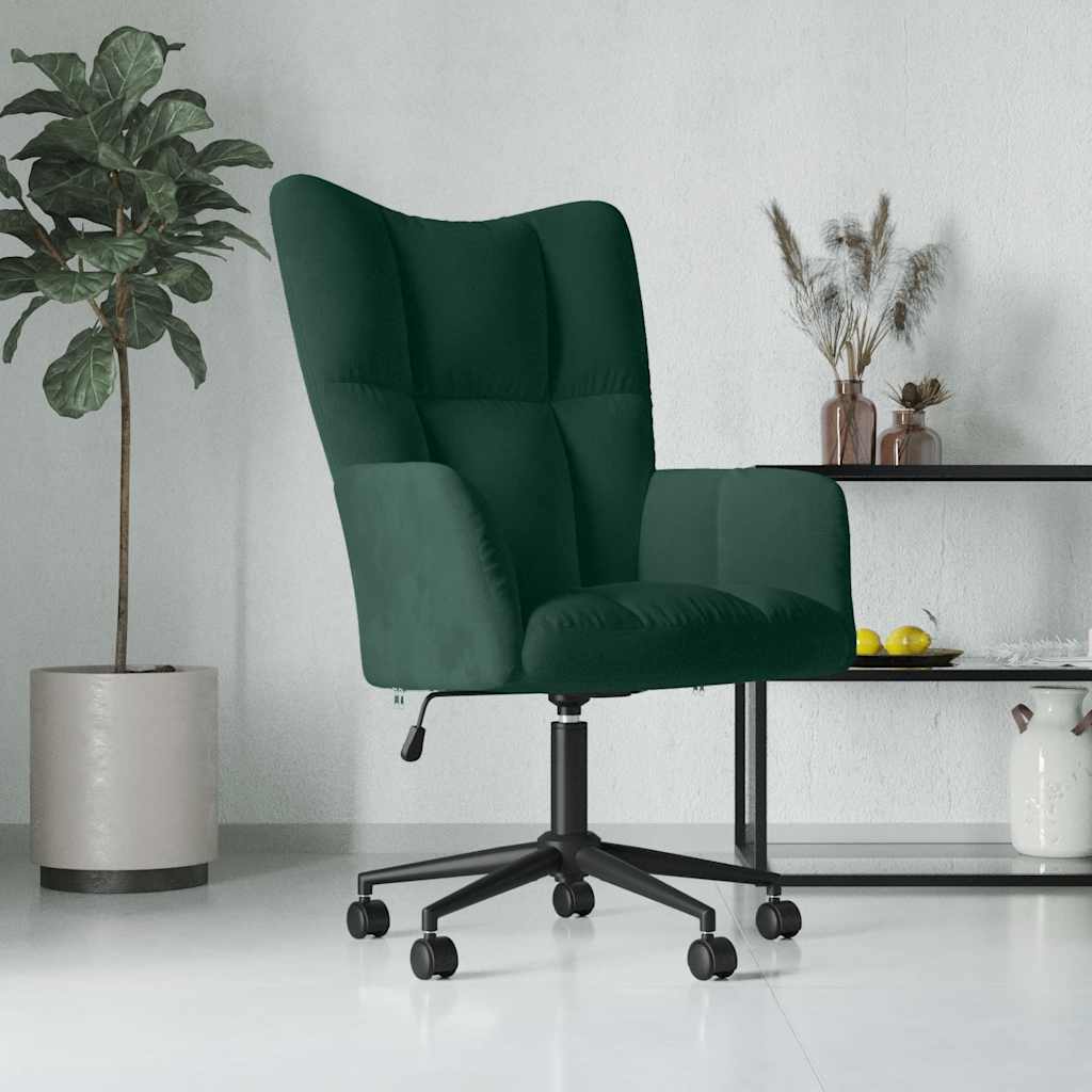 Sedia Relax Verde Scuro in Velluto | homemem39