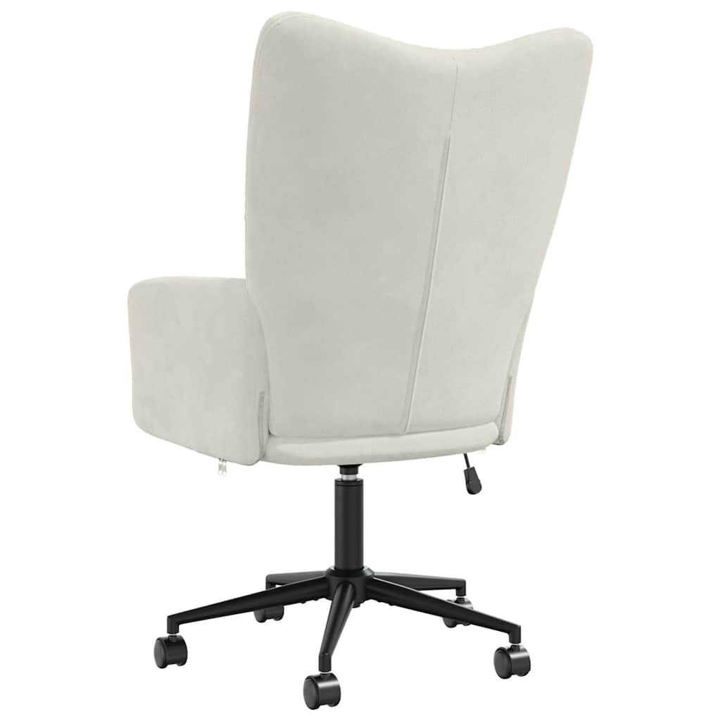 Sedia Relax Bianco Crema Velluto | homemem39