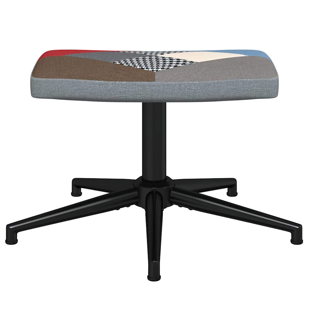 Sedia Relax con Sgabello in Tessuto Patchwork - homemem39