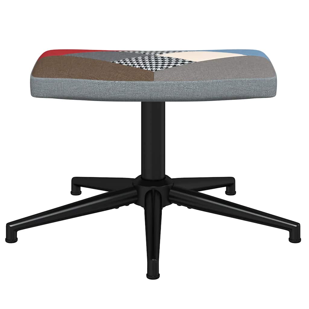 Sedia Relax con Sgabello in Tessuto Patchwork - homemem39