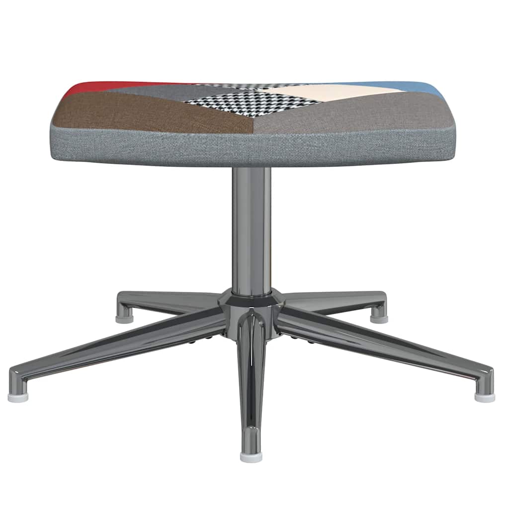 Sedia Relax con Sgabello in Tessuto Patchwork - homemem39