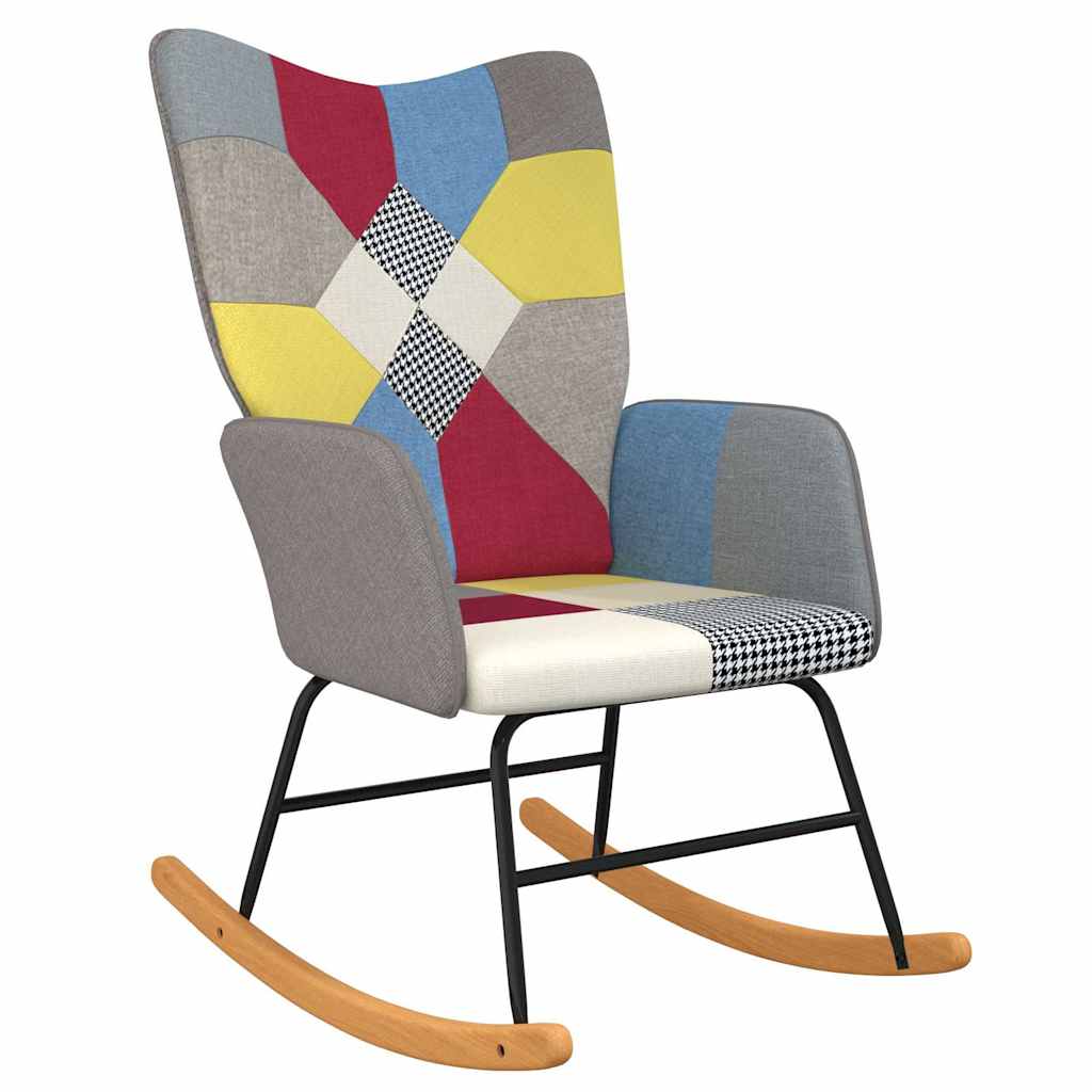 Sedia a Dondolo in Tessuto Patchwork