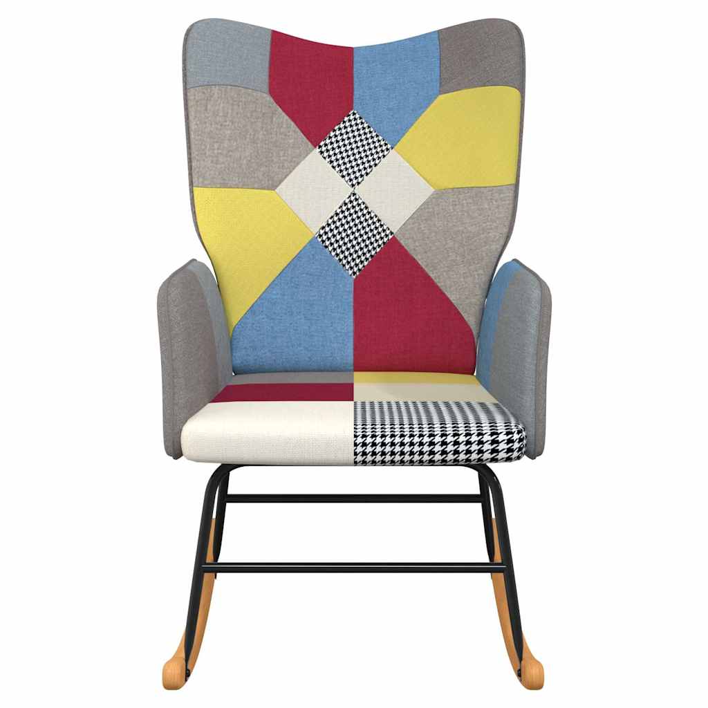 Sedia a Dondolo in Tessuto Patchwork