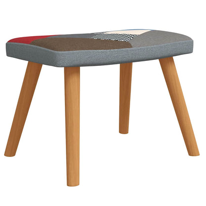 Sedia a Dondolo con Poggiapiedi in Tessuto Patchwork