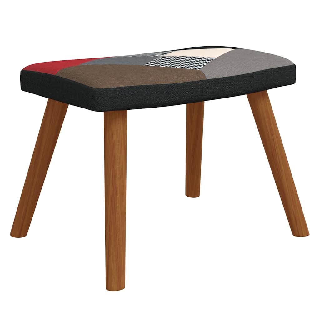 Poltrona Relax con Poggiapiedi in Tessuto Patchwork - homemem39