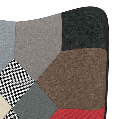 Sedia Relax con Sgabello in Tessuto Patchwork