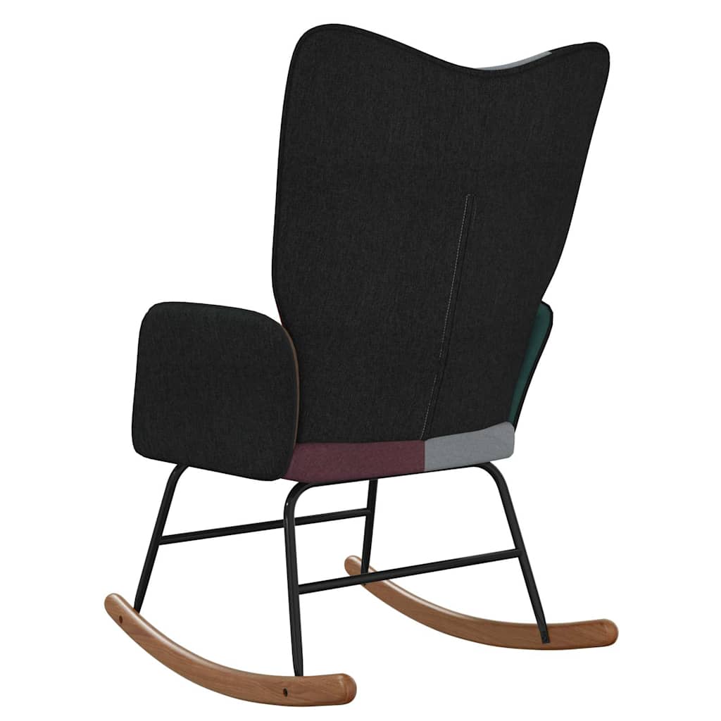 Sedia a Dondolo in Tessuto Patchwork