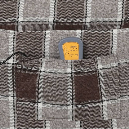 Poltrona Massaggiante Reclinabile Marrone in Tessuto - homemem39