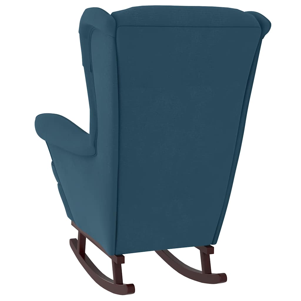 Sedia a dondolo con schienale alto in velluto blu | homemem39