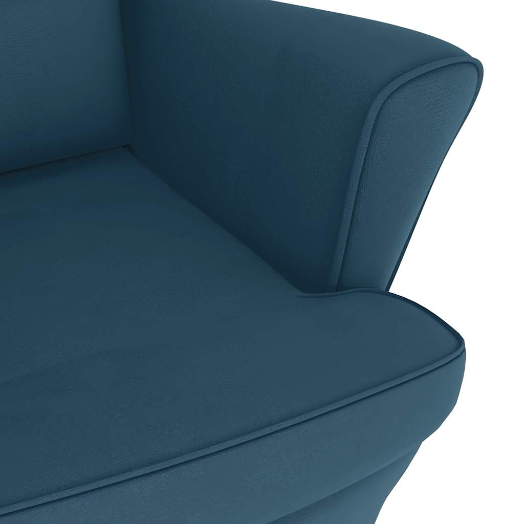 Sedia a dondolo con schienale alto in velluto blu | homemem39