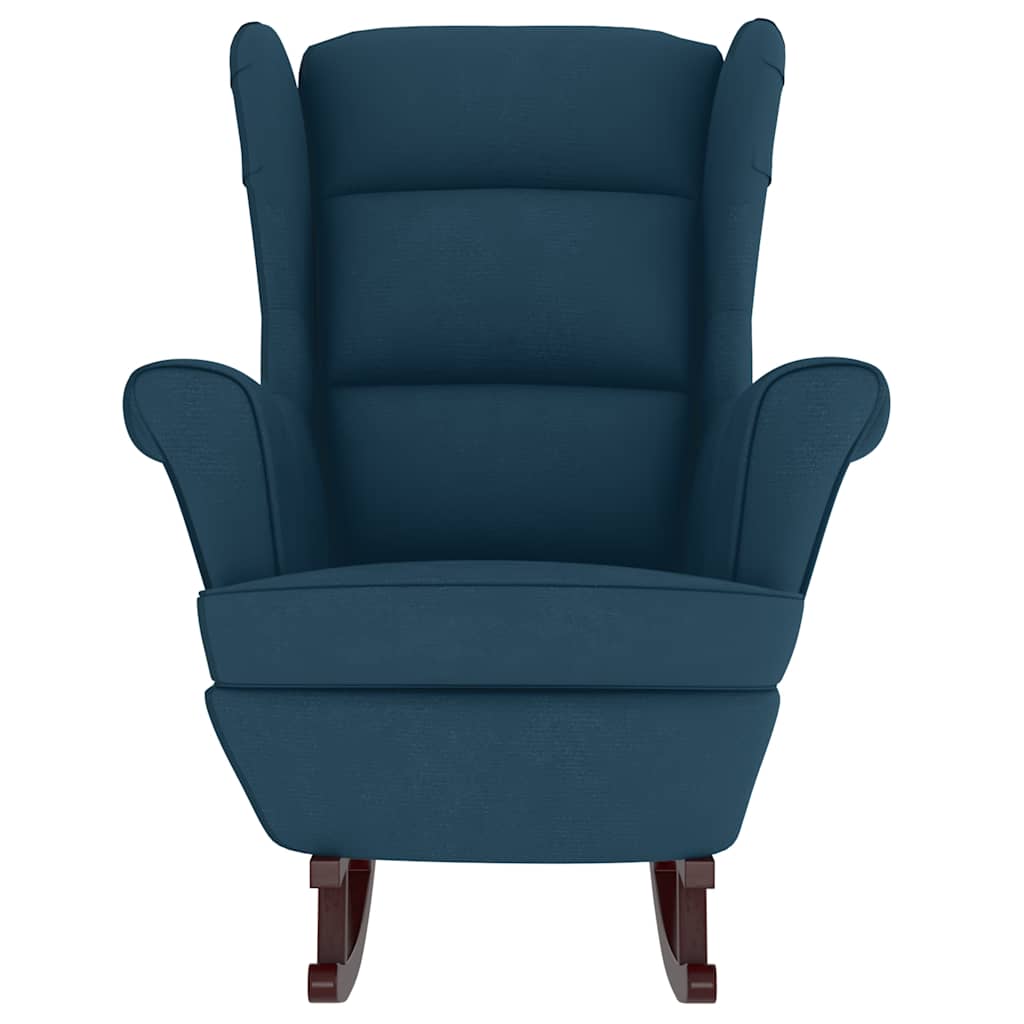 Sedia a dondolo con schienale alto in velluto blu | homemem39