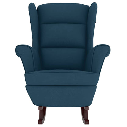 Sedia a dondolo con schienale alto in velluto blu | homemem39