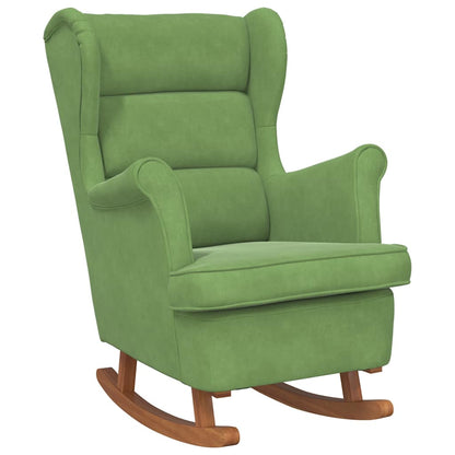 Sedia a dondolo con schienale alto in velluto verde chiaro | homemem39