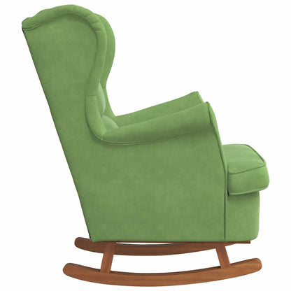 Sedia a dondolo con schienale alto in velluto verde chiaro | homemem39