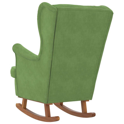 Sedia a dondolo con schienale alto in velluto verde chiaro | homemem39
